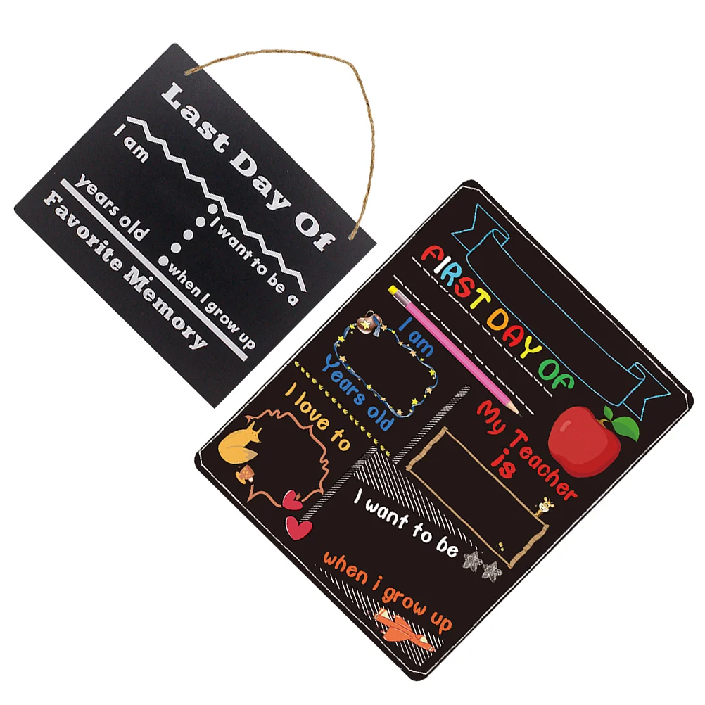 

School Day First Board Chalkboard Last Signs Sign Double Sided Chalk Blackboard Kids Photo Student Prop My Hanging Wall