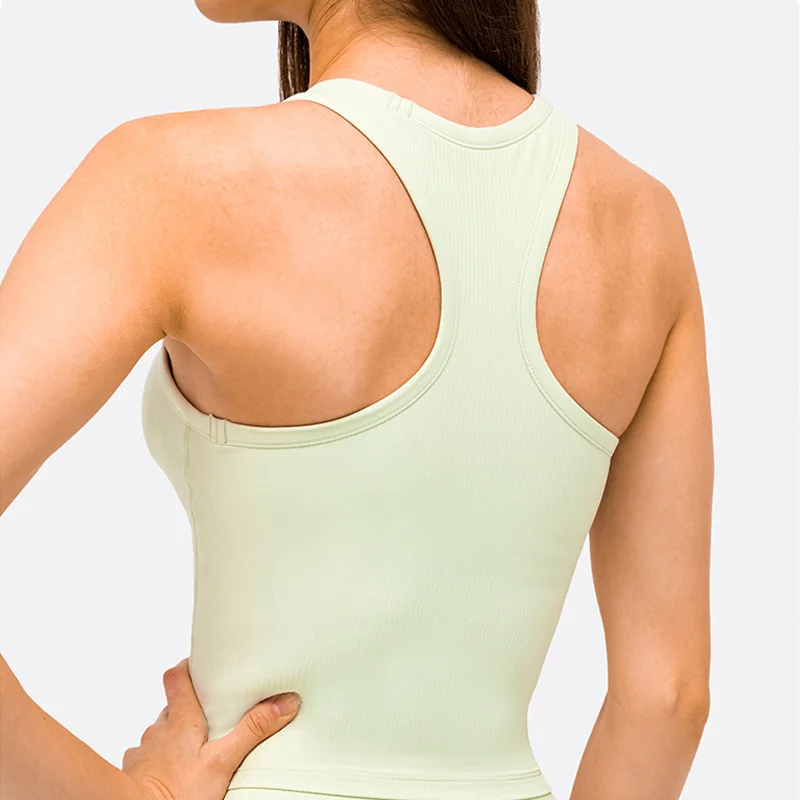 

Кроп-майка для занятий йогой, Racerback Texsure, бюстгальтеры для тренировок, тренажерного зала, женский жилет для бега, сексуальная спортивная рубашка без рукавов, спортивные топы