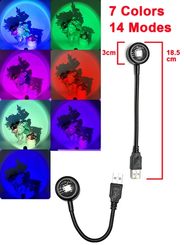 Светодиодная USB-лампа С закатом, ночник-проектор, украшение для дня рождения, портативный декоративный светильник для спальни, гостиной, настенная фотография