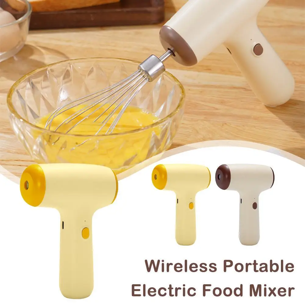 

Wireless Portable Electric Food Mixer 5 Speeds Automatic Whisk Dough Egg Beater Baking Cake Cream Whipper Kitchen Tool