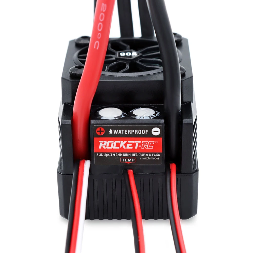 Rocket V2 Supersonic 90A ESC водонепроницаемый бесщеточный сенсорный контроллер с 7,4 В8,4 в 6A BEC для двигателя 3650 1:10 радиоуправляемые автомобильные запчасти (art.: 3920c8bb31b34) - 3920c8bb31b34