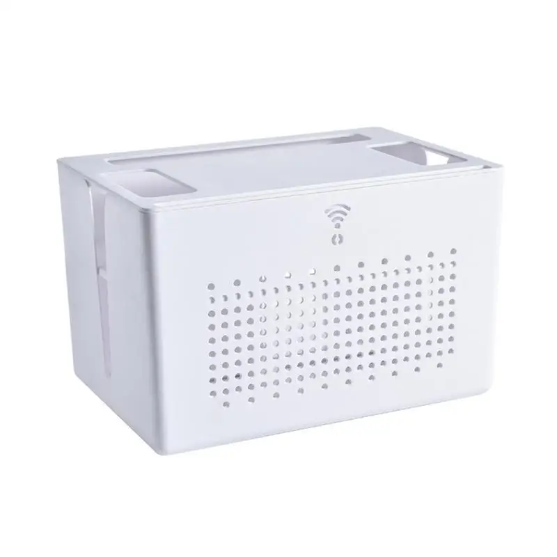 

Wifi Box Hider Breathable Heat-dissipating Router Storage Box Wire Box For Chargers Adapters Desk Computer Table And USB Hub