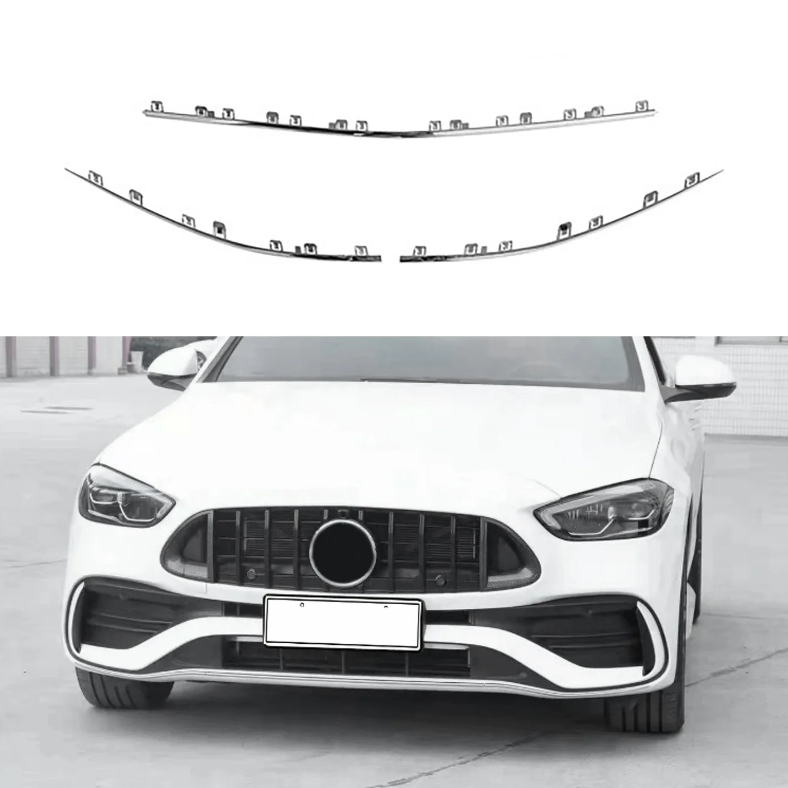 

3 шт., накладка на передний левый и правый передний бампер автомобиля для Mercedes-Benz W206 C180 C200 C220 C260 2022+