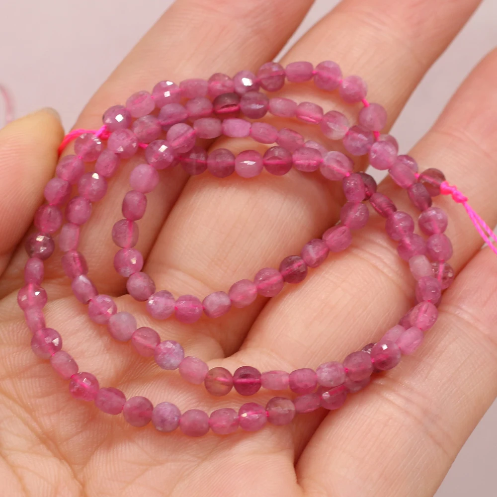 Натуральные полудрагоценные камни сплющенные граненые турмалиновые бусины в