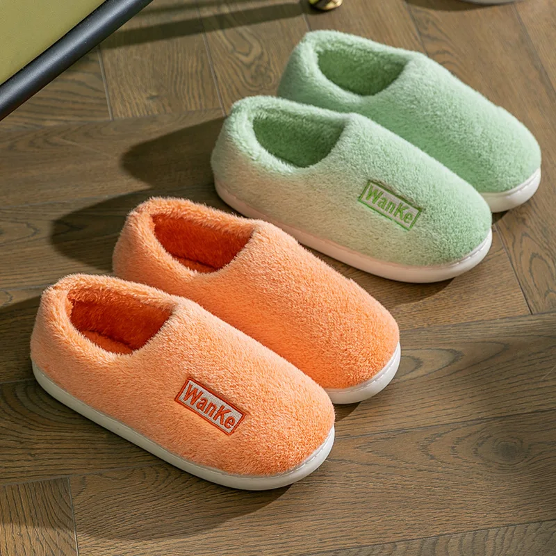 2022 New Women's Winter Home Slippers Solid Color Simple Non-slip Soft PVC Warm Home Slippers Indoor Bedroom Couple Floor Shoes