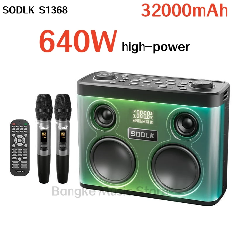 

panel drum caixa de som Bluetooth speaker RGB wireless portable Sounbox party karaoke bass speaker 640W high power TWS series