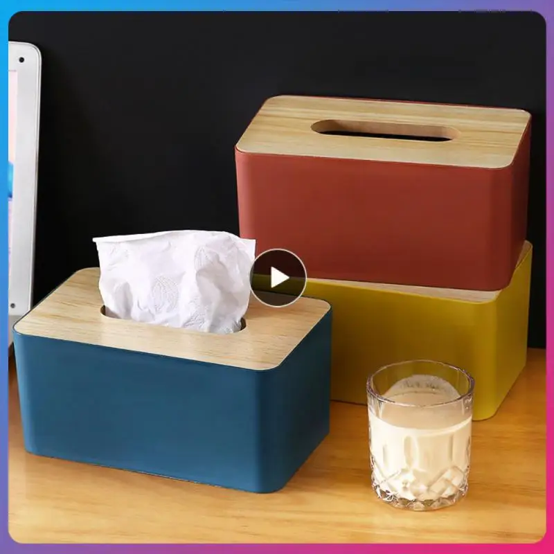 

Nodic Tissue Box Wooden Cover Napkin Case Simple Toilet Paper Box Napkin Holder Tissues/Wipes Storage Boxes Paper Dispenser