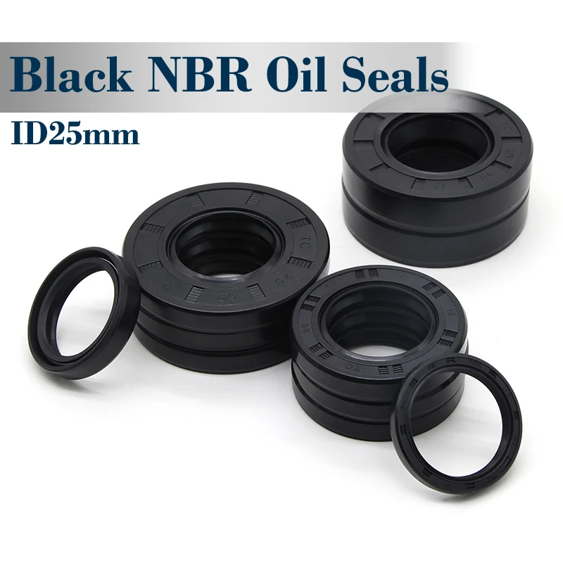 Черный сальник NBR ID 25 мм