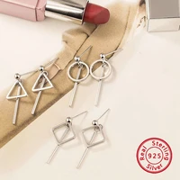 1 pair trend geometric pendant 925 sterling silver earrings fine jewelry fashion luxury ear studs gifts for charm women