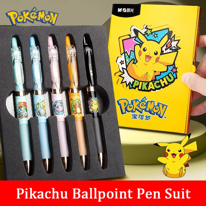 

Pokemon Pikachu Cartoon Ballpoint Pen Kawaii Student Fashion Limited Suit K35 Press Gel Pens Office 0.5 Fountain Pen Child Gift