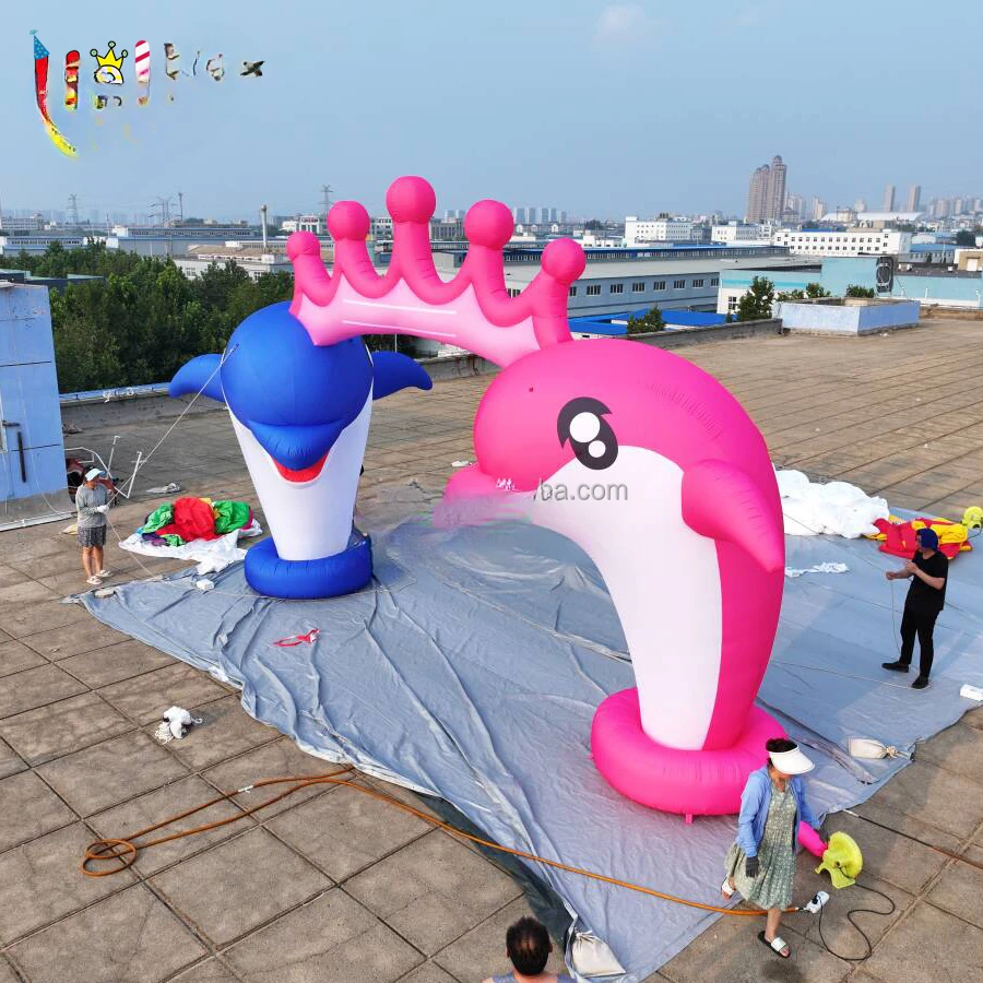 Надувная арка с дельфином в виде короны для вечеринок и продвижения размер 5 м