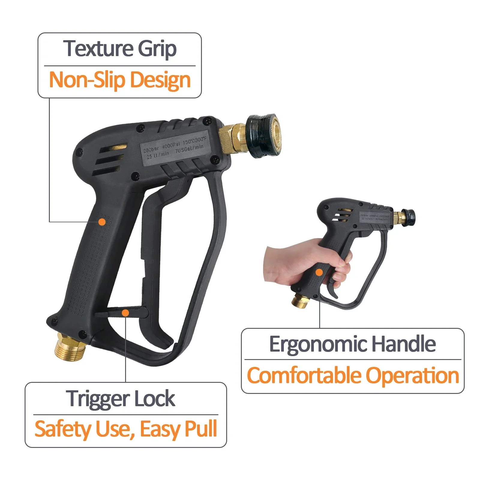 Водяной пистолет для очистки высокого давления 4000psi M22 G1/4 профессиональных