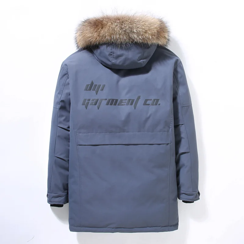 2022 Winter Men's Thicken Warm Puffer Jacket Youth Fashion Big Fur Collar Parkas 90% White Duck Down Coat Snow Windbreaker