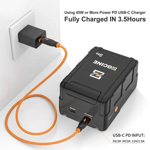 ZGCINE ZG-S95 6600 мАч V Mount Батарея V Lock Литий-ионная аккумуляторная батарея PD Быстрая зарядка для DSLR-камеры Видеосветильник Смартфон