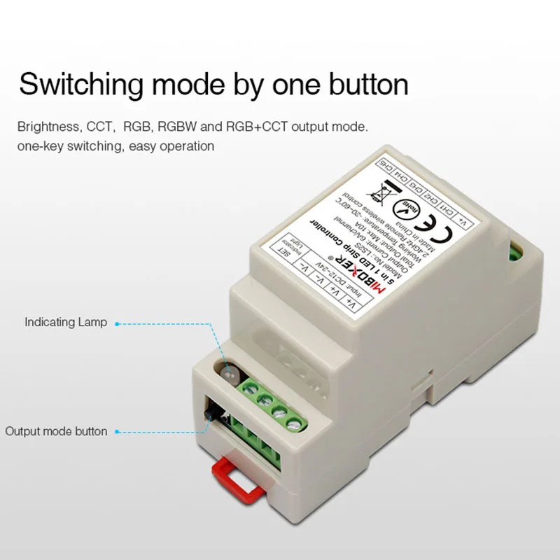 Miboxer LS2S 12 в-24 в Max10A DIN Rail 5 1 светодиодный контроль ler управление с помощью 2 4G пульта