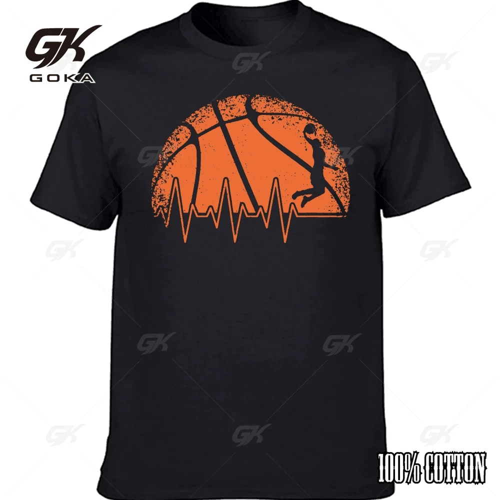 Забавные баскетбольные футболки с сердцебиением летняя стильная хлопковая