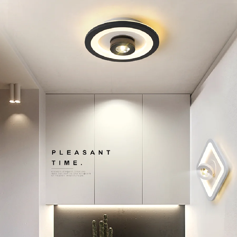 

Современная светодиодная люстра NEO Gleam, 22 см, для фойе магазина, коридора, белого или черного цвета, 90-260 В, круглая/квадратная люстра