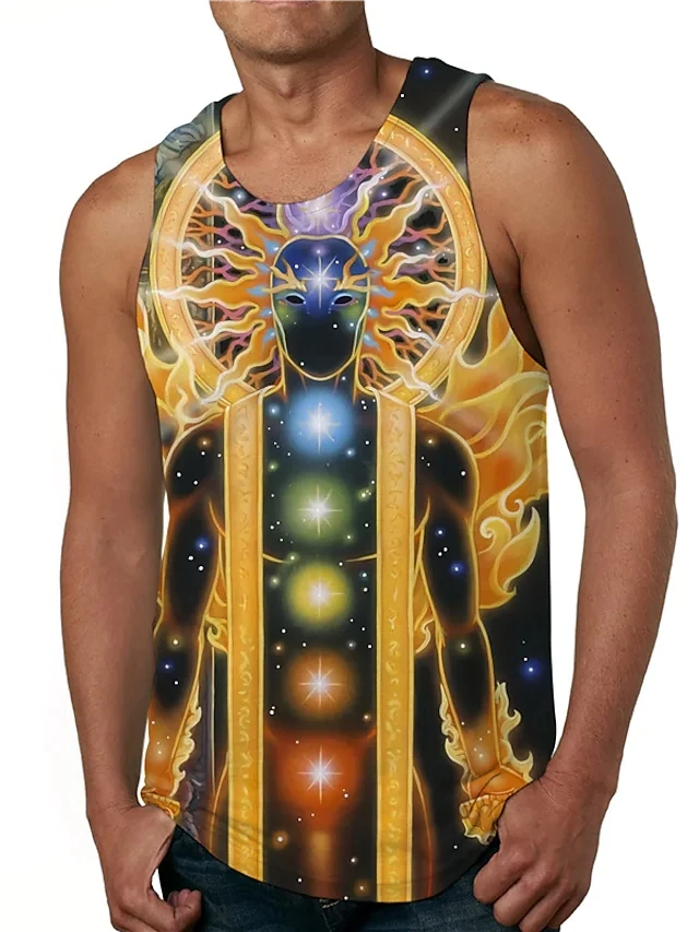 

Men's Tank Top Undershirt Shirt 3D Print Graphic Prints Round Neck Daily Holiday Sleeveless Tops Casual Designer Big and Tall