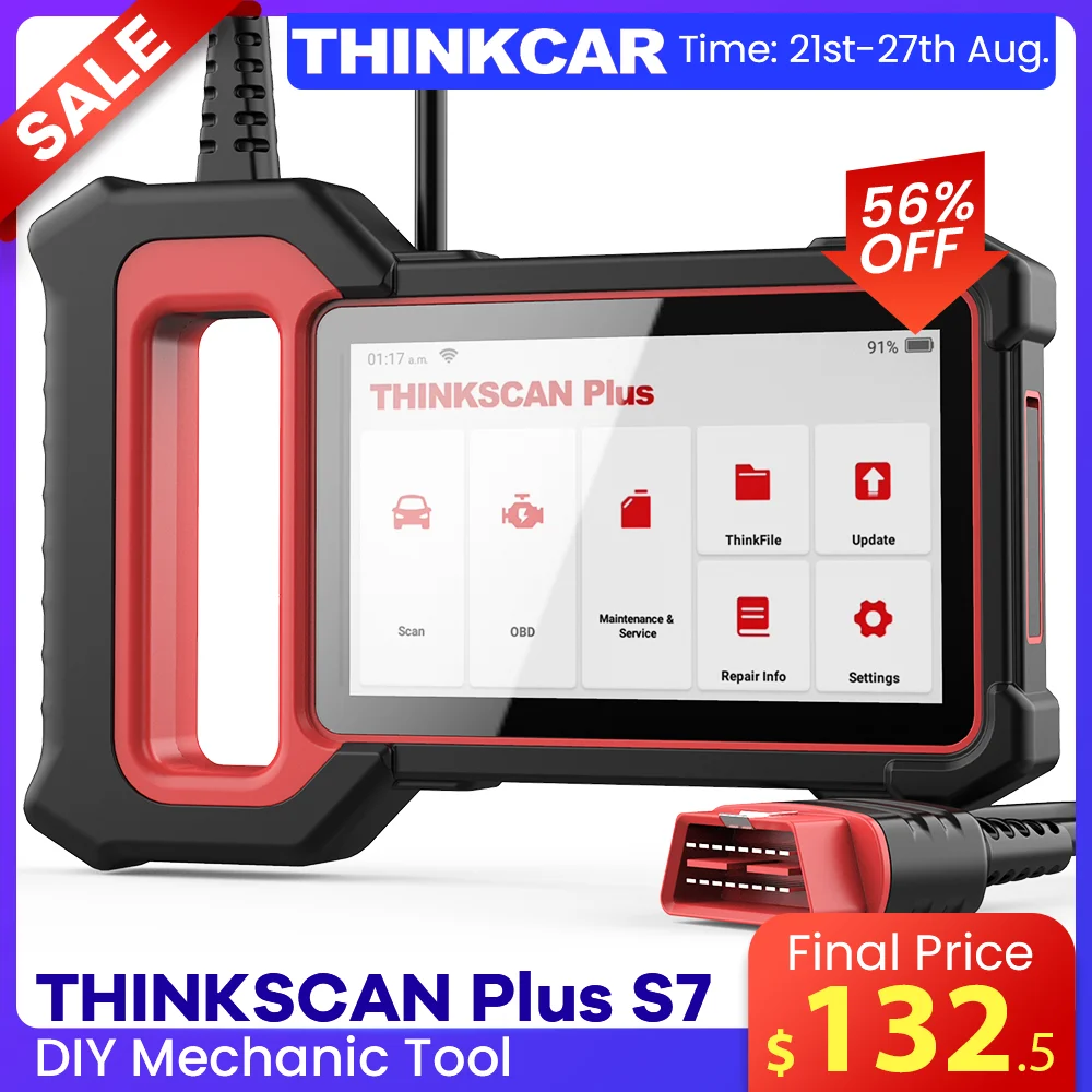 THINKCAR Thinkscan Plus S7 S4 профессиональные инструменты для диагностики автомобиля, автомобильный obd2 сканер ABS, считыватель кодов тормозной системы, бесплатное обновление