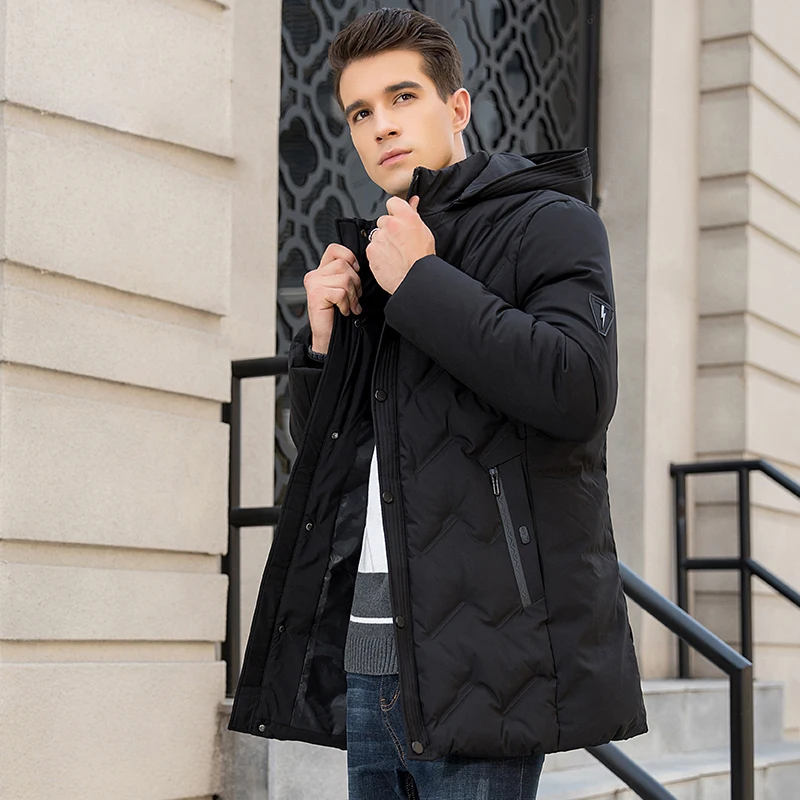 

Fashion Parkas Male Men's Casual Jacket Thick Winter Overcoat Hat Warm Long Windbreaker 2022 Classic Windproof Business Hombre