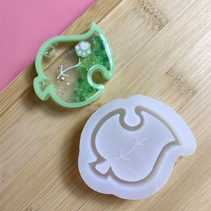 

DIY Cute Leaf Ornament Quicksand Silicone Epoxy Mold DIY Keychain Pendant Jewelry Crafting Mould for Valentine Love Gift 124A