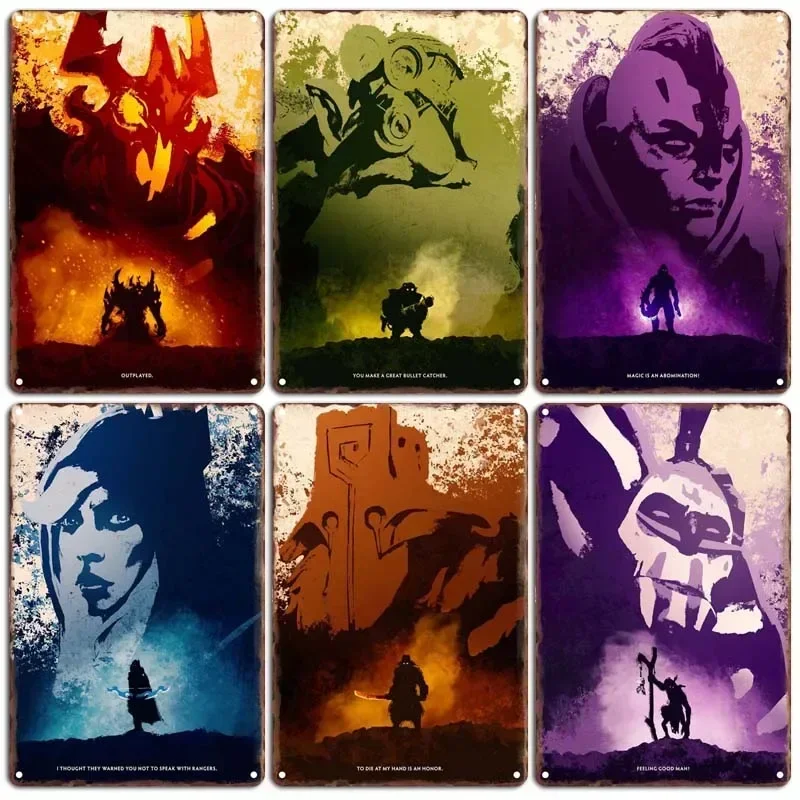 Dota2 Gamer металлическая вывеска украшения для дома жестяные вывески бар игровая