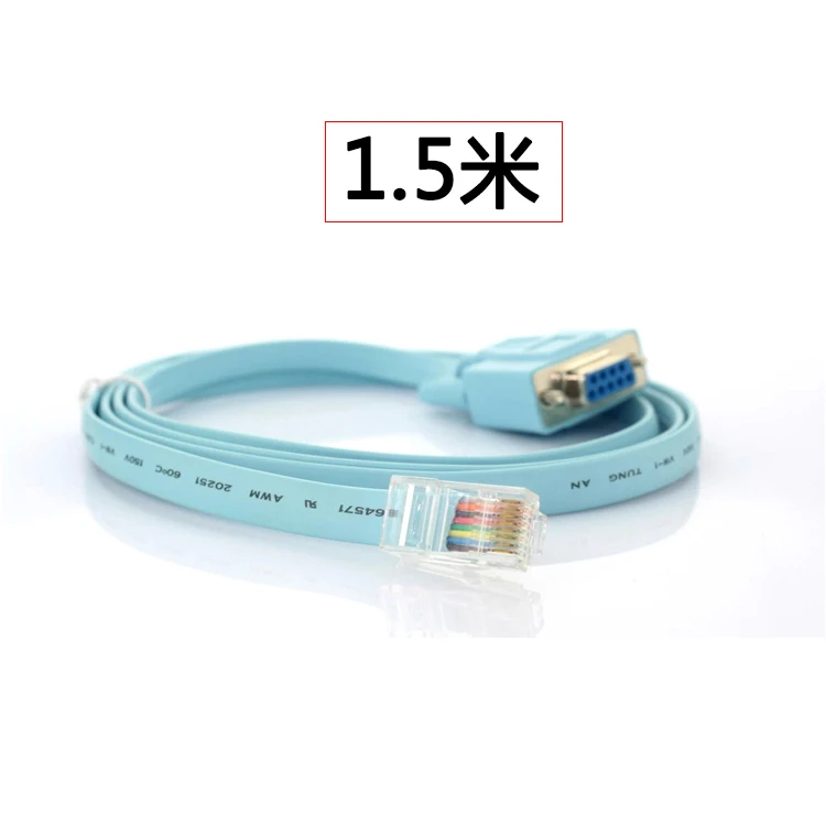 Кабель-переходник для консоли Cisco RJ45 Cat5, Ethernet-порт Rs232 DB9 COM, последовательные гнездовые маршрутизаторы, сетевой адаптер, синий, 1,5 м, 6 футов