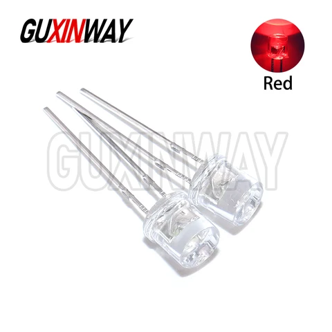 100 шт. 5 мм светодиод F5 с плоским верхом, белый, красный, желтый, синий, зеленый, в ассортименте, ультра яркие лампы, светоизлучающий диод