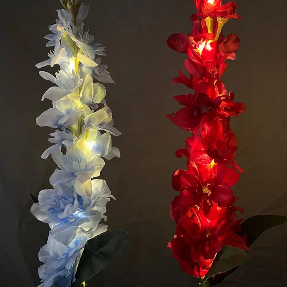 

Eye-catching IP65 Waterproof Weather Resistant Delphinium Flower LED Solar Light Yard Decor Garden Supplies