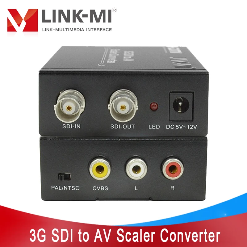 LINK-MI SDI-AV преобразователь HD/SD/3G-SDI-CVBS, передача видео и звука, 2-сторонний SDI-сплиттер для монитора, дисплея камеры