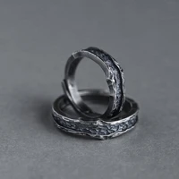 vintage black abysm adjustable couple ring for men women ancient style rugged opening metal rings lovers promise party jewelry