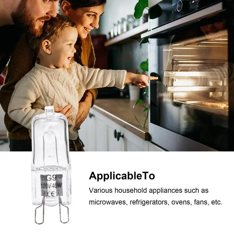 

40W 110-130V Oven Light Bulb Halogen Oven Lamp High Temperature 2600K Resistant Safe Dryer Microwave Light Bulb