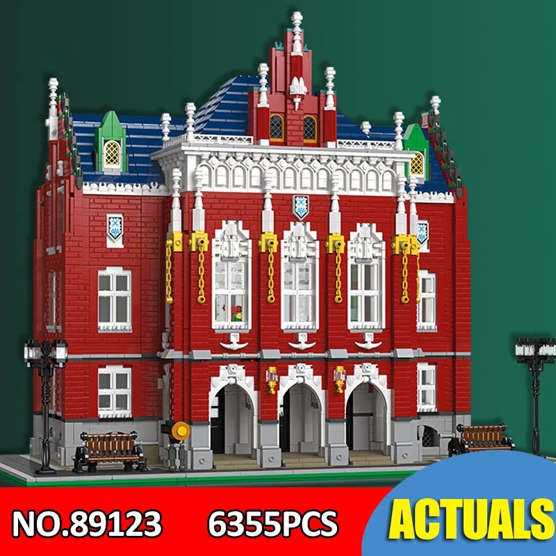 

6355pcs Ideas Creative Expert Street View Red Brick University 89123 Moc Bricks Modular House Building Blocks Model Toy Bookshop