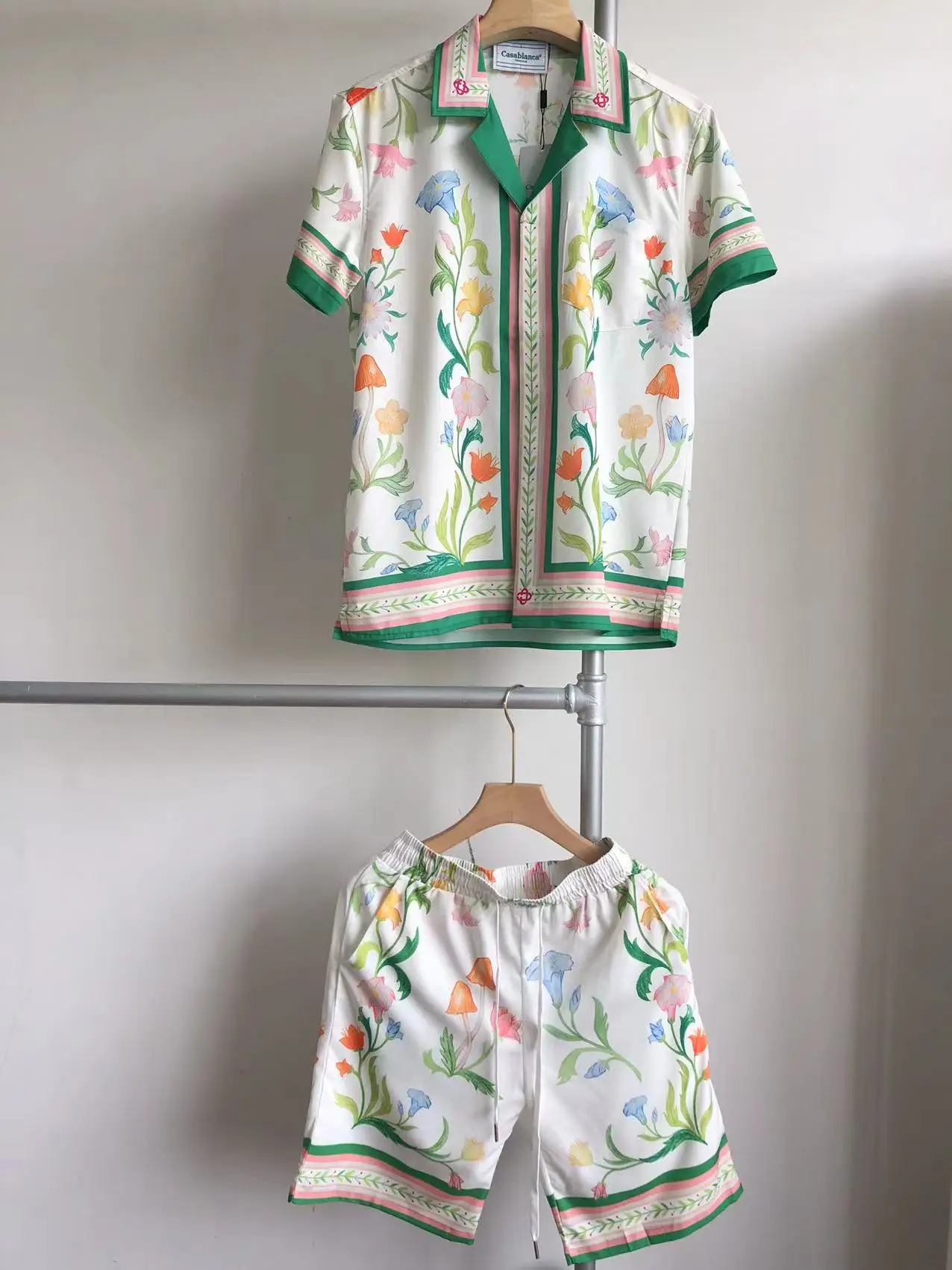 

New Style Floral Pattern Casablanca Shirts Men Women Short Sleeve Tee Shirt