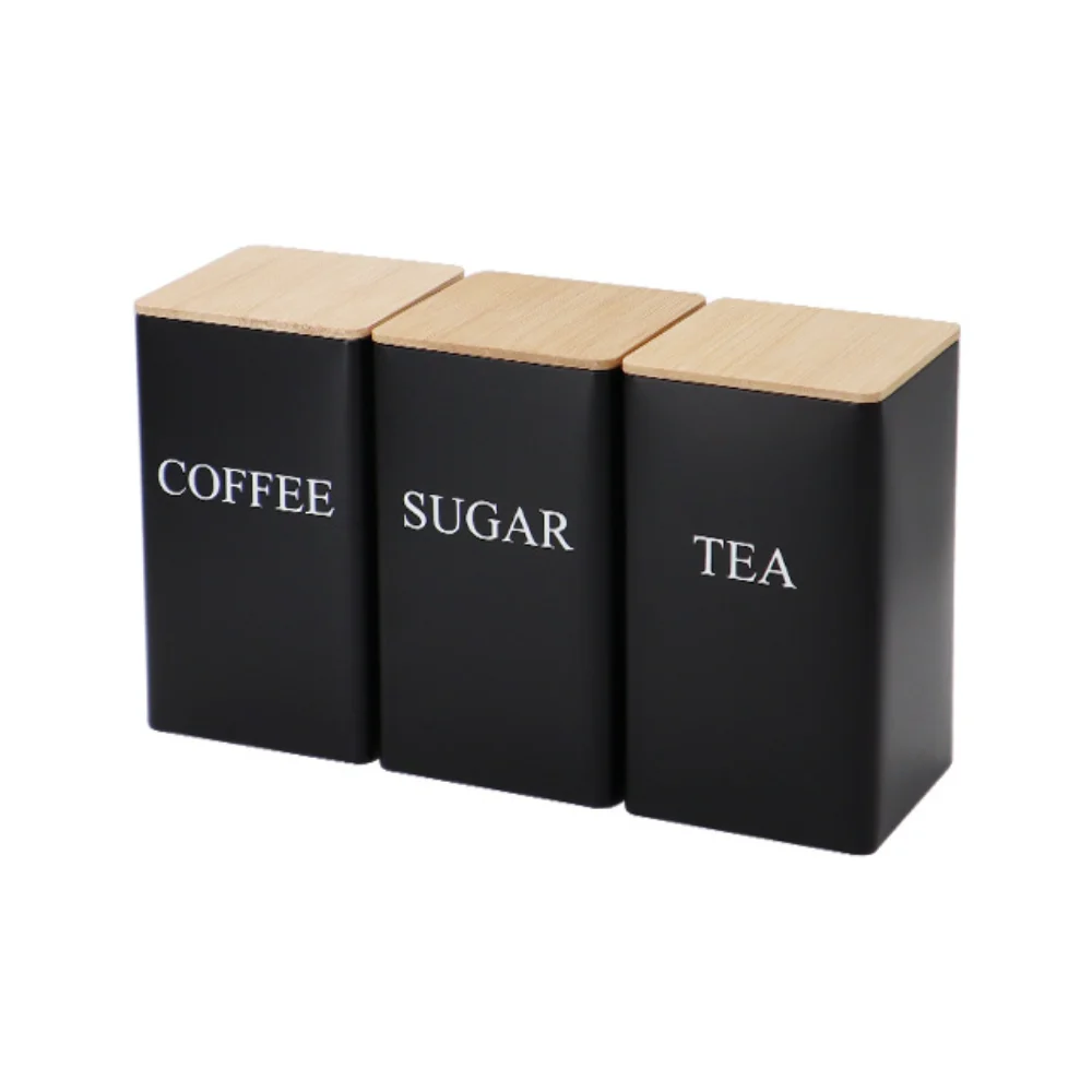 

Металлическая банка для хранения с бамбуковой крышкой