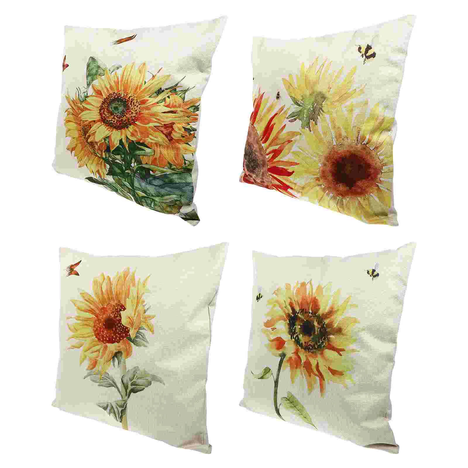 

Pillow Pillowcases Throw Sunflower Covers Flower Pattern Fall Cover Autumn Decor Sofa Cases Decorative Cushion Pillows House