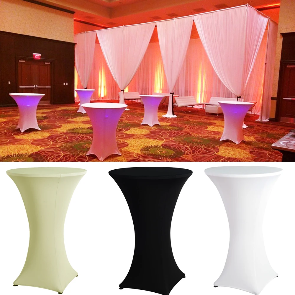 

High Top Cocktail Table Cover4 Leg 60cm Poseur Bar Table Spandex Lycra Cover Tablecloth Wedding Party Event Decorations