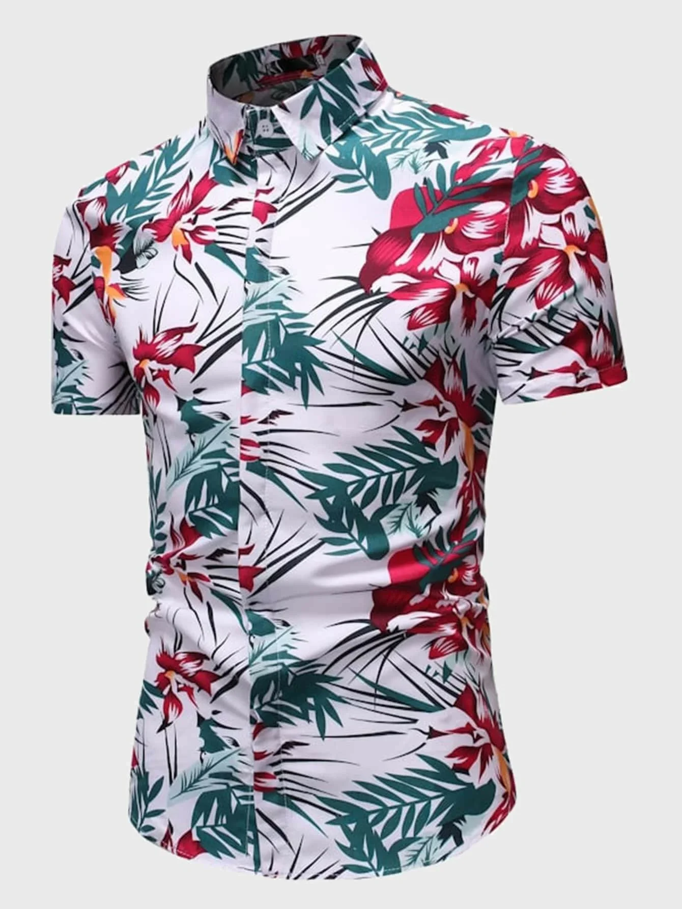 

Рубашка-поло мужская однотонная, короткий рукав, короткий рукав, приталенный силуэт, Повседневная Формальная одежда с лацканами, лето