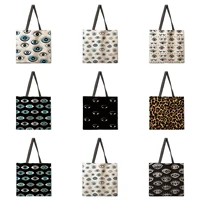 custom handbag shopping bag zebra print womens handbag linen handbag printed logo leisure beach travel bag