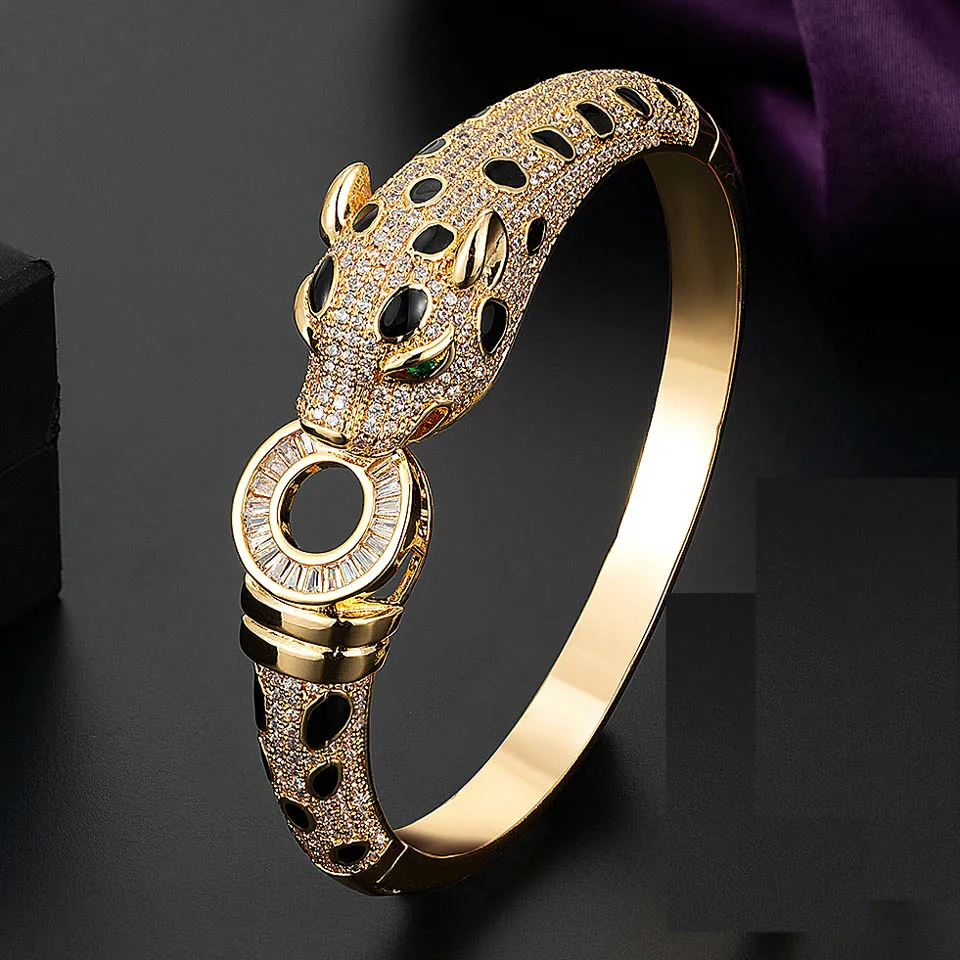 Zlxgirl Jet Ename леопардовый животный женский мужской свадебный браслет ювелирные