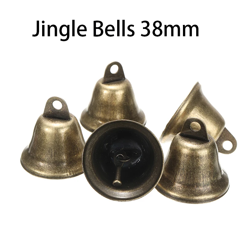 

20pcs 38mm Decorative Jingle Bells Prevent Lost Pet Bells Brass Christmas Wind Chimes For Making Festival Party Crafts