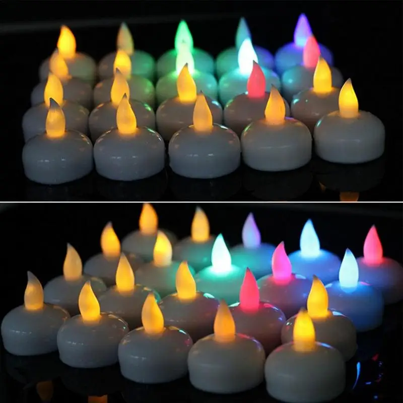 

12pcs/set Floating On Water Tea Light Waterproof Flameless LED Battery Operated For Home Wedding Party Electronic Candle Lamp