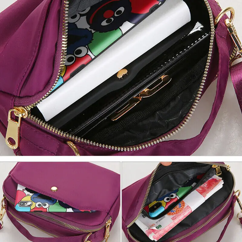 Women Small Nylon Shoulder Bag Handbags Crossbody Bags Waterproof Zipper