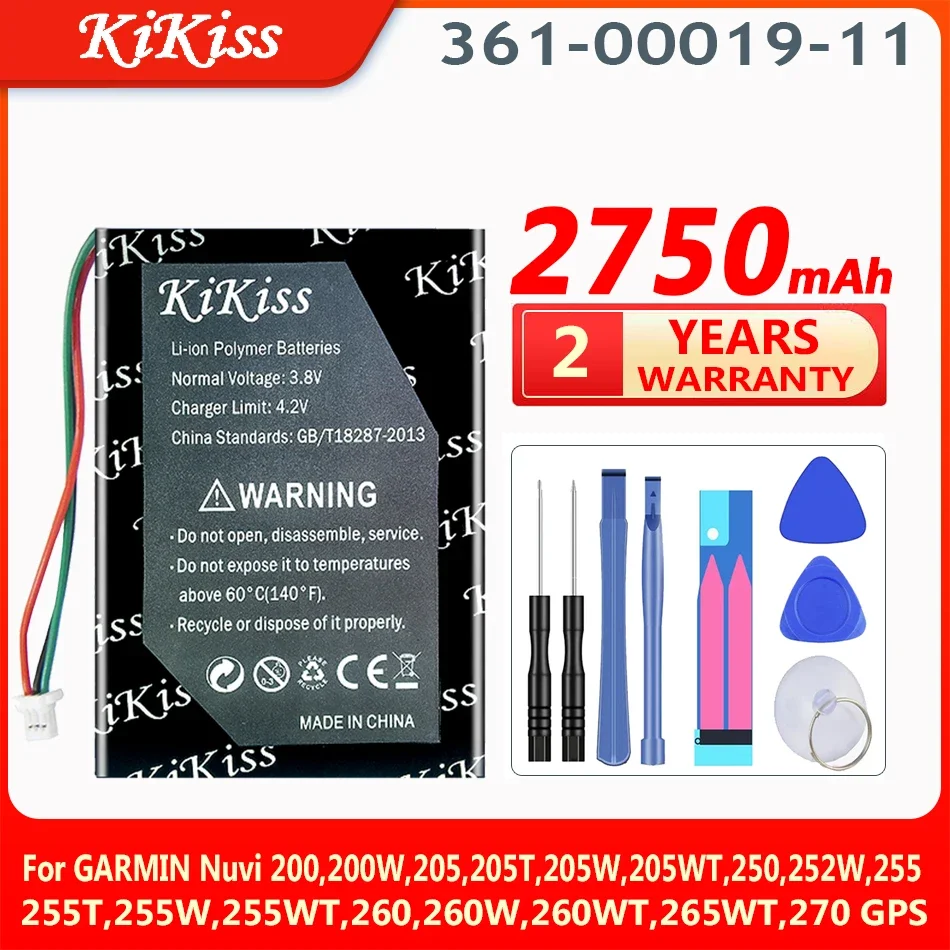 Аккумулятор KiKiss 2750 мАч 361-00019-11 для GARMIN Nuvi 200 Вт 205 205T 205W 205WT 250 252W 255 255T 255W