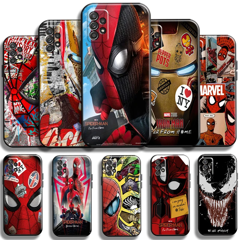 

Marvel Spiderman Iron Man Phone Case For Samsung Galaxy A72 5G Carcasa Soft Shockproof Full Protection Coque Shell TPU