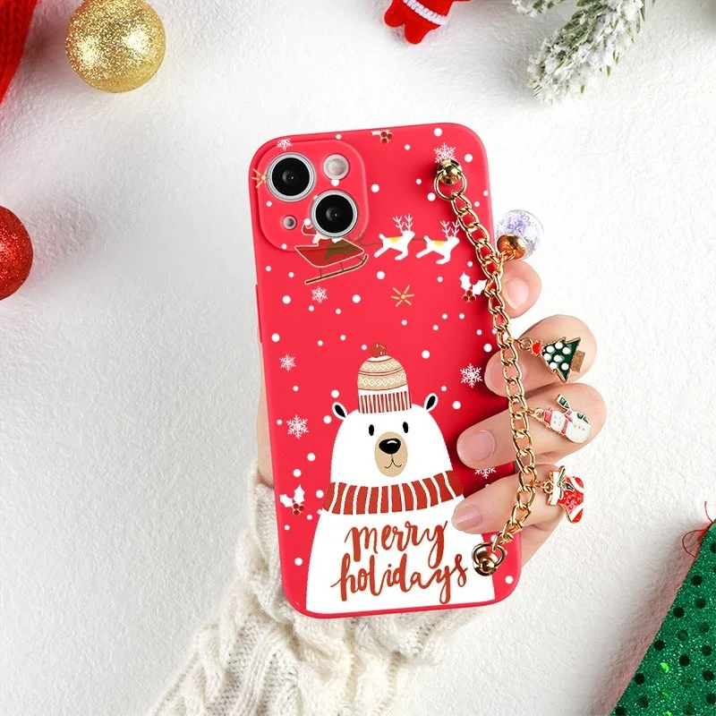 Рождественский чехол с браслетом NFC для Xiaomi совместим poco X3 F3 m3 Mi 12 11T 10t redmi note 8 8t 7 10