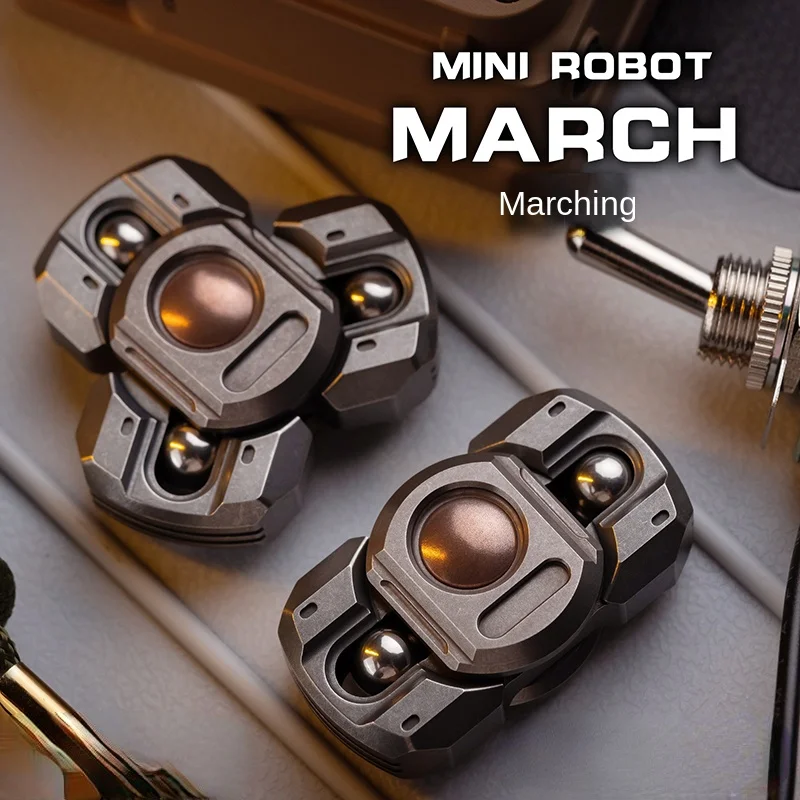 Marching Fingertip Gyro Metal Science Fiction Style Button EDC Finger Decompression Artifact Pressure Reduction Toy