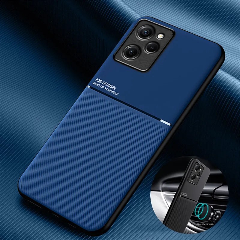 

For Xiaomi Poco X5 Pro 5G Case Magnetic Car Holder Cases For PocoPhone X5Pro PocoX5 Pro Poko X 5 Pro 5G Soft Leather Back Cover