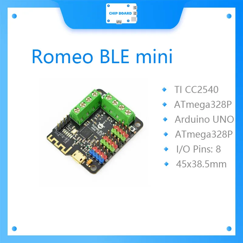 Romeo BLE mini — маленькая плата управления роботом Arduino с