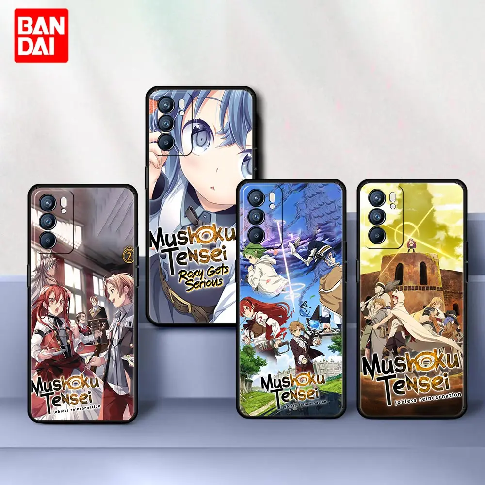 

Mushoku Tensei Anime Case for Oppo A53 A52 A3s A12 A9 A15 A31 A54 A74 A93 A94 F5 F11 Find X2 Pro Lite Silicone Funda Black Cover